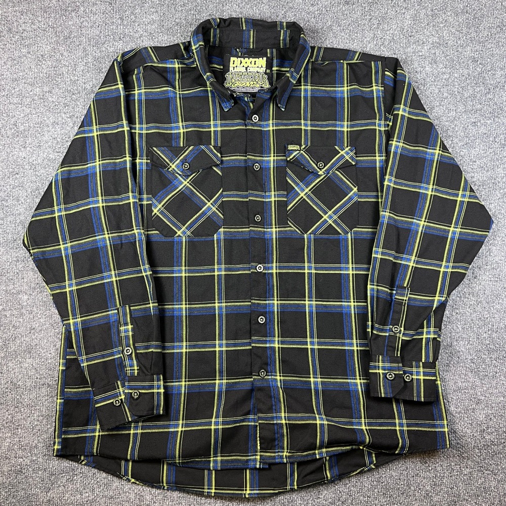 Dixxon Flannel Co Shirt Mens 3XL Black Green Infectious Grooves Long Sleeve